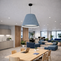 Lampe suspendue moderne en feutre acoustique et acrylique pour bureau, salon, salle de réunion, luminaire suspendu absorbant le son, luminaire de plafond en forme de cône