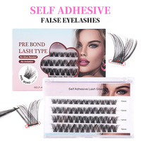 Faux cils synthétiques segmentés à 5 rangées, auto-adhésifs, sans colle, effet naturel, pour femmes, DIY transfrontalier