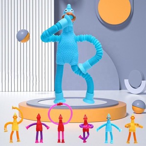 Jouets sensoriels Jinying Pop Tubes avec ventouse, poulets qui crient, jouets à presser pour enfants, jouets lumineux LED multicolores - Product Image 2