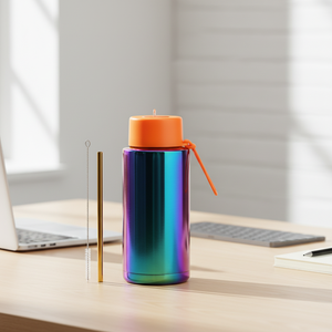 Taiwan Fournisseur Voyage 1.0L Silicone Poignée Paille Isolé Personnalisé Bouteille D'eau - Product Image 2