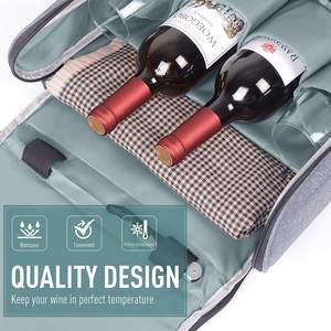 New 2 Bottles <b>Wine</b> Bag <b>Wine</b> Backpack <b>Carrier</b> with Cooler Bag for Picnic, Hiking, Biking, <b>Wine</b> Tasting - Product Image 4