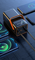 Bank daya berkemah 30000mah penerangan 50000mah pengisi daya 4 output bank daya perjalanan digital led untuk perangkat pintar