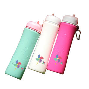 BPA Miễn Phí Colapsible Silicone Có Thể Gập Lại Chai Nước Cho Trẻ Em - Product Image 2