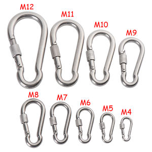 BT-245S M4 ~ M12 304 Prata Aço Inoxidável Bloqueio Anel de Segurança Escalada ao ar livre Snap <span class=keywords><strong>Hook</strong></span> Mosquetão Primavera Mousqueton - Product Image 1