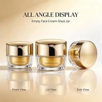 Pot en verre de luxe doré 80g pour crème, emballage cosmétique pour crème visage et crème contour des yeux avec logo personnalisé par électrolyse OEM ODM