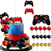 Décorations de gâteau d'anniversaire et de fête sur le thème des jeux vidéo avec design de manette de jeu en papier