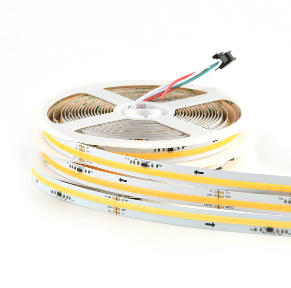 High Quality High CRI 90 COB 24V Running Water Flowing LED Strip Light with Voice Control