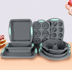 Set <span class=keywords><strong>di</strong></span> Stampi in Silicone Grigio Scuro Multi-Stile, 10 Misure, Antiaderenti e Resistenti al Calore per Torte, <span class=keywords><strong>Pane</strong></span>, Ciambelle e Muffin, per Forno da Cucina - Product Image 2