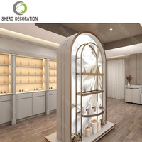 Vitrine de présentation de cosmétiques, présentoir d'échantillons de soins de la peau, comptoir de présentation de parfums pour boutique, présentoir de vernis à ongles pour salon de beauté, finition grain de bois
