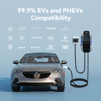 Chargeur de voiture électrique intelligent AC 7-22 kW Type 2 mural avec écran LCD, Ethernet, indicateur LED pour la maison et le stationnement commercial
