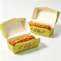 Boîte en papier écologique recyclée de qualité alimentaire pour corn-dogs coréens, avec finition mate, pour plats à emporter