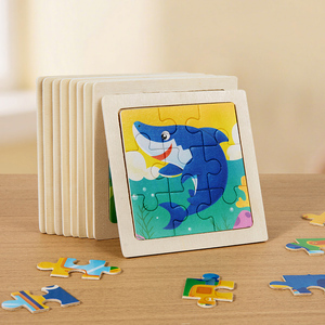 24 Desain Papan Puzzle Kayu 9 Potong dengan Bingkai Putih untuk Anak Prasekolah Pendidikan Dini Usia 1-3 Tahun Puzzle Jigsaw Unisex - Product Image 4