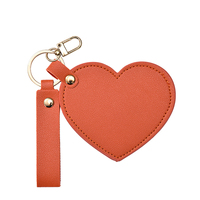 Miroir de poche en cuir synthétique de luxe personnalisé avec logo, en forme de cœur, en gros, pour promotion d'événements d'entreprise, cadeau d'entreprise, boutique, usine