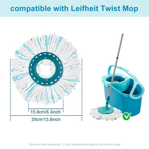 Recharges de vadrouille rondes compatibles avec <span class=keywords><strong>Leifheit</strong></span> accessoire de remplacement de pièces d'aspirateur de vadrouille plate de remplacement rotatif à 360 degrés - Product Image 2