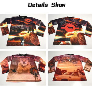 도매 OEM 승화 전사 UPF50 자외선 차단 남성용 낚시 폴로 셔츠 폴리에스터 속건 긴팔 카라 낚시 셔츠 - Product Image 5