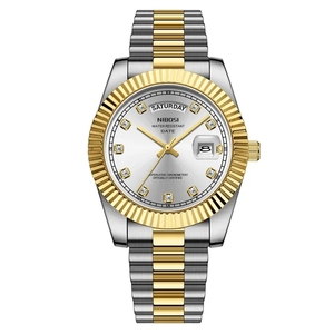 Montre à quartz pour homme NIBOSI 2627, luxe, affaire, acier inoxydable, aiguilles lumineuses, étanche, date, calendrier, montre-bracelet pour homme, Reloj - Product Image 1