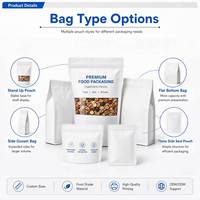 Op maat gemaakte gravure bedrukte, food grade, hitteverzegelbare stand-up pouch van PET/Al/PE structuur voor noten, gevriesdroogd fruit en snacks, merk XQ model.