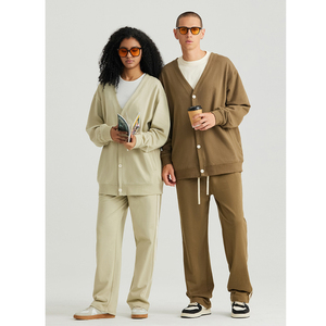 Printemps boucle tricot col en V automne pur coton japonais lâche Cardigan décontracté - Product Image 5