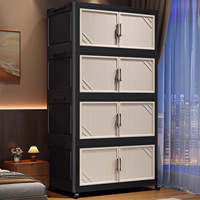Mueble de Almacenamiento Multifuncional Plegable de Plástico Moderno de 5 Niveles para Sala de Estar, Cocina, Dormitorio, Bebés, Sin Instalación