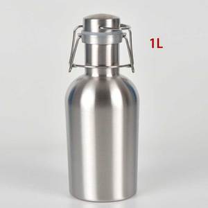 Botella de Vino de Acero Inoxidable de Pared Simple de 1L 2L con Tapa Abatible, Frasco Metálico para Licores, Contenedor de Bebidas para Exteriores - Product Image 5