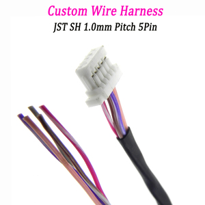 تجميعة كابلات محيطية مخصصة من سلسلة JST SH طراز SHR-05V-S بطرف واحد مع طرف توصيل مسبق التجعيد لمعدات ذكية - Product Image 1