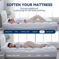 Surmatelas Queen Size-Housse de matelas extra épaisse-Poche profonde sur le dessus de l'oreiller avec remplissage respirant en fibre spirale 7D