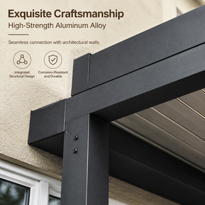Pergola Bioclimatica in Alluminio Motorizzata con Lamelle Orientabili, Impermeabile, Resistente al Vento, Personalizzabile, Eco-Friendly per Esterni - Product Image 4
