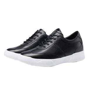 Wholesale GENUINE Leather Rubber 7 cm Height Increasing <b>Casual</b> <b>White</b> Elevator <b>Shoes</b> <b>Men</b> Lifts PVC Midsole Customizable CF Model - Product Image 4