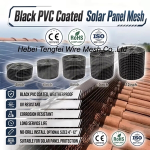 Kit de Protección para Paneles Solares Contra Pájaros y Animales, Malla de Alambre Galvanizado Recubierta de PVC Negro, Bloqueador de Palomas para Techos Solares, Malla de 1/2 Pulgada - Product Image 3