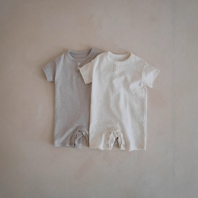 2025 Newborn Baby Clothes Summer Outfit Casual Infant Clothes Bamboo Cotton Romper Button Closure Baby Jumpsuit