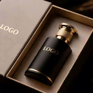 Botella de Perfume Vacía Negra Mate, Elegante Tapa de Vidrio con Textura de Cuero, Envase de Fragancia Personalizable para Caja de Perfume o Bolsa - Product Image 1