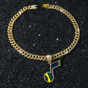 Hot Selling Musical Note shape Shaped Geometric Pendant Necklace Personalized Hiphop Style Men's Necklaces Fashion Jewelry - Product Image 4