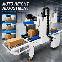 Machine de scellage automatique adaptative pour cartons avec applicateur d'étiquettes à impression instantanée pour l'emballage chimique et e-commerce