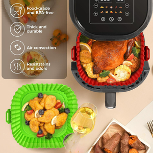 Revestimientos de Silicona para Freidora de Aire Cuadrada, Ecológicos, Resistentes al Calor, Fáciles de Limpiar, Accesorios de Cesta de Silicona de Grado Alimenticio - Product Image 5