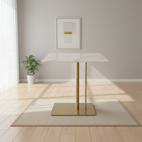 Table d'appoint de luxe en pierre de sable bleu et blanc, table de bureau et de négociation simple et moderne, table basse, petite table d'appoint
