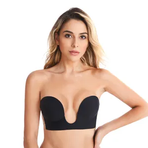 XB093-Sujetador de boda para mujer, ropa interior Invisible en forma de U profunda, fabricante de una pieza