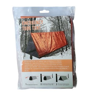 Tente d'urgence extérieure en PE, orange et argentée, intérieur imperméable, abri de survie portable pour le camping, utilisation en premiers secours, 1 personne - Product Image 3