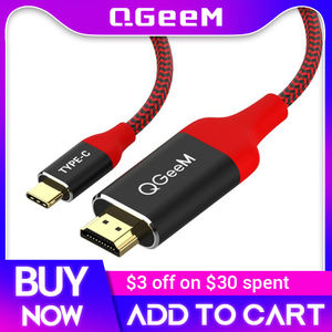 QGeeM USB-C pour <span class=keywords><strong>adaptateur</strong></span> <span class=keywords><strong>HDMI</strong></span> 4K 60Hz Thunderbolt 3 convertisseur pour MacBook pour Huawei <span class=keywords><strong>Samsung</strong></span> <span class=keywords><strong>S10</strong></span> Audio vidéo tressé DP pour Compu - Product Image 6