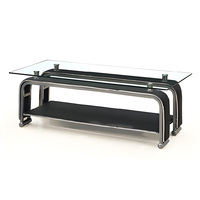 Table basse de bureau moderne grande table basse nordique de luxe en verre trempé d'acier inoxydable de salon