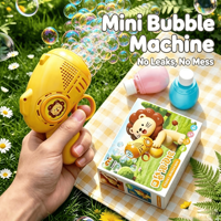 Mini machine à bulles électrique portable avec cordon, pistolet à bulles automatique anti-fuite, jouet pour enfant, cadeau pour fête d'été en plein air
