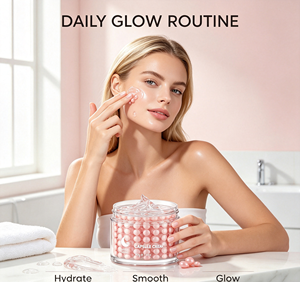 Crema Facial en Cápsulas de Colágeno Rosa OEM/ODM, Ácido Hialurónico, Niacinamida, Loción Nocturna Hidratante y Reafirmante para Todo Tipo de Piel - Product Image 3