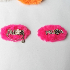 Pluche charme patch met metalen letter bling strass telefoonhoesje aanhangertjes DIY decoratie schattig zacht pluizig cadeau meisjes - Product Image 2