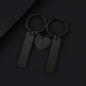 <span class=keywords><strong>Porte</strong></span>-clés en acier inoxydable pour <span class=keywords><strong>couple</strong></span> - Demi-cœur et barre longue à personnaliser - <span class=keywords><strong>Porte</strong></span>-clés en métal pour impression laser UV - Cadeau personnalisé pour amoureux - Product Image 6