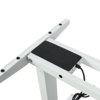 Cadre de bureau électrique réglable en hauteur à double moteur, 2 niveaux, blanc, durable, avec poutre télescopique, ergonomique, pour position assise ou debout
