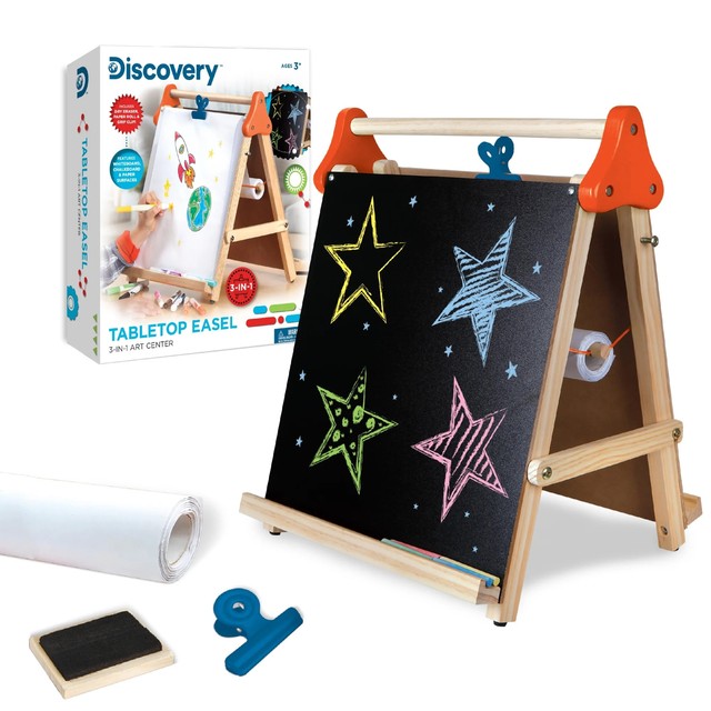 Kids Drawing Board with Paper Writing Board Whiteboard & Chalkboard Dry Easel Board Children Art Easel Wooden Easel
