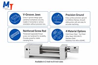 Étau de précision à mâchoires plates MT, vente en gros, personnalisation OEM, acier allié 0,003 mm 58HRC, étau de banc manuel pour rectification/fraisage 2-8