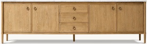 Mueble de TV de Madera Sólida Estilo Americano para Sala de Estar, Consola de Control Multimedia con Almacenamiento - Product Image 2