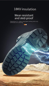 Chaussures de sécurité électriques haute tension 18 kV, semelle en caoutchouc, bottes de sécurité isolantes, chaussures de sécurité imperméables pour les risques électriques - Product Image 5
