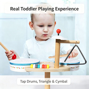Juguete Sensorial Montessori de Madera <span class=keywords><strong>para</strong></span> Niños en Edad Preescolar, Juego de Percusión de 8 Piezas con 6 Tambores, Gran Venta - Product Image 2