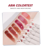 Gloss à lèvres hydratant longue tenue effet rosée, teinte pigmentée, brillant et repulpant, avec applicateur souple à bille roulante OEM